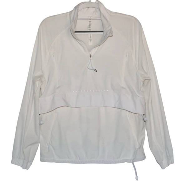 Lululemon Stretch Ripstop 1/2 Zip Pullover Windbreaker White Size 4 - Picture 4 of 13